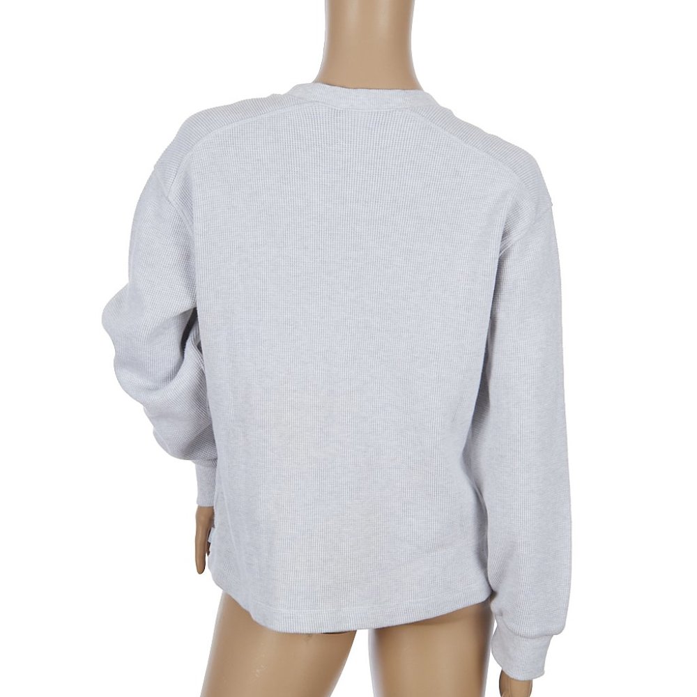 TNA Aritzia Gray Cotton Waffleknit Sweater Women's Size Small - Picture 7 of 10